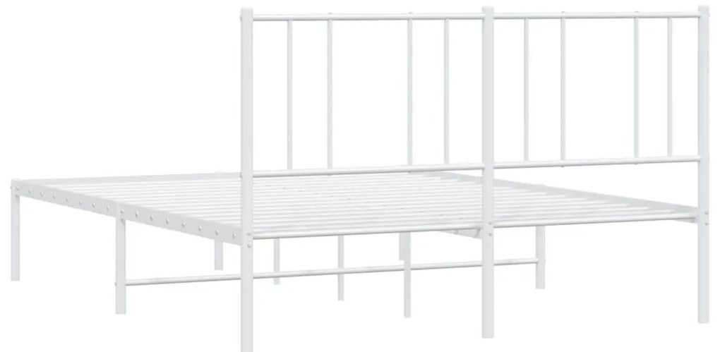Estrutura de cama com cabeceira 140x200 cm metal branco