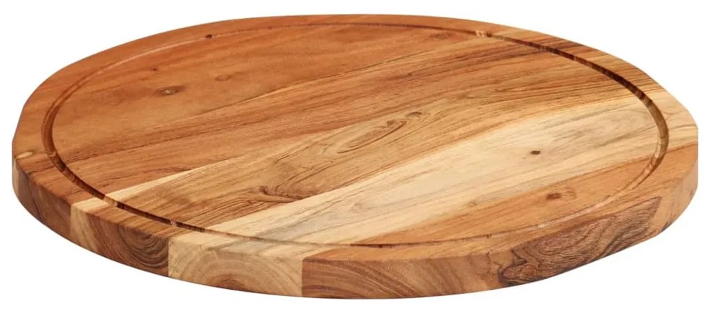 Tábua de cortar Ø40x2,5 cm madeira de acácia maciça