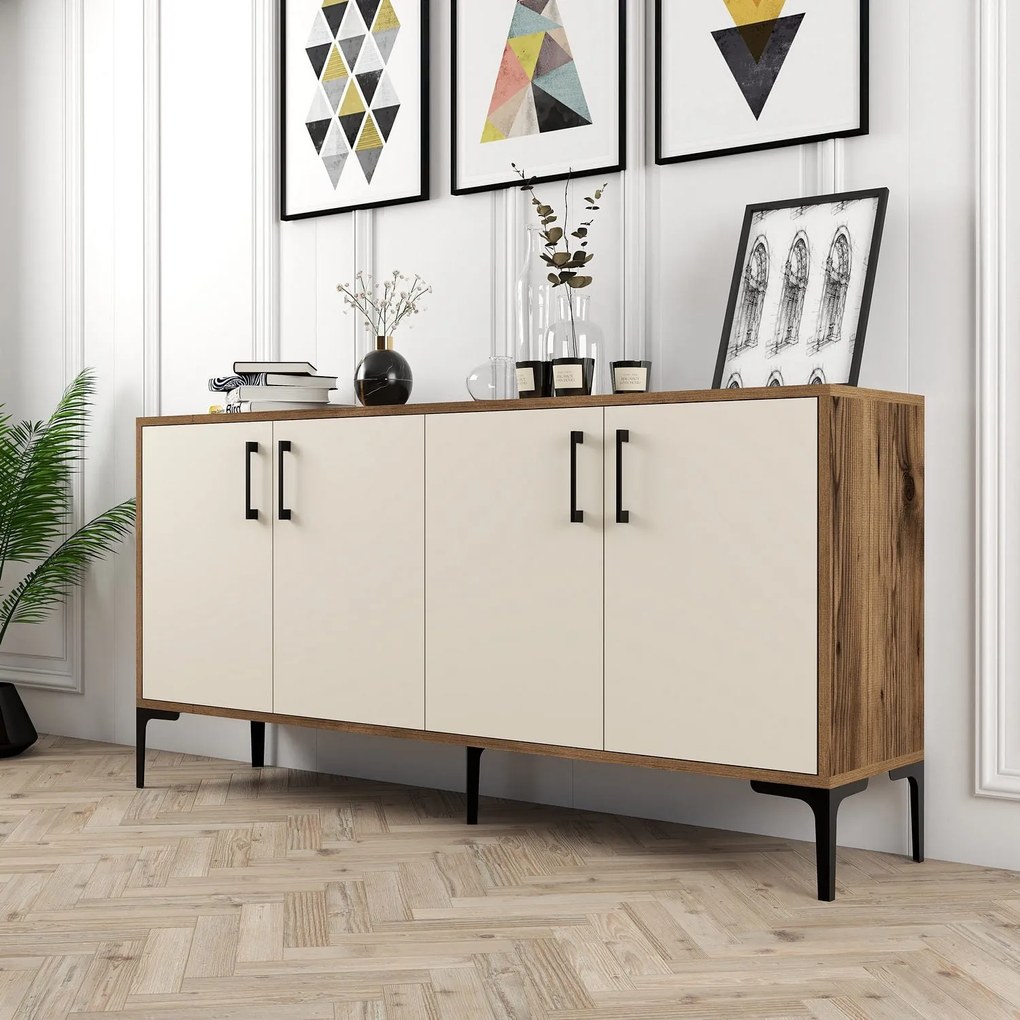Console Kiev – Walnut/Cream – 160 cm