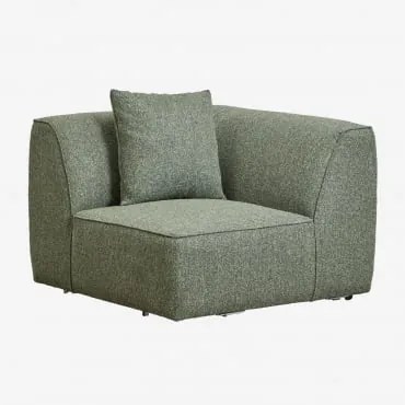 Módulo De Canto Para Sofá Modular Estofado Cardea Bouclé Verde Sálvia - Sklum