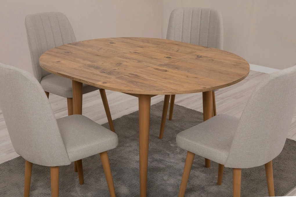 Conjunto de Mesa de Jantar Extensível e Cadeiras Vina – Pinho Atlântic