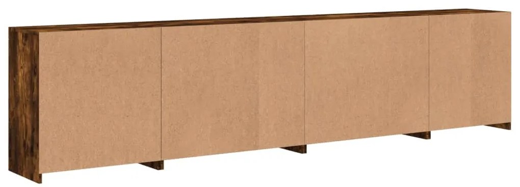 Aparador com luzes LED 283x37x67 cm carvalho fumado