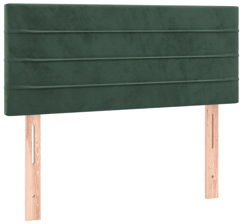 Cabeceira de cama c/ luzes LED veludo 80x5x78/88cm verde-escuro