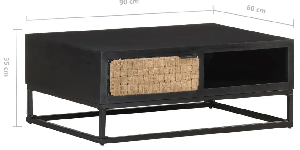 Mesa de centro 90x60x35 cm madeira de mangueira maciça