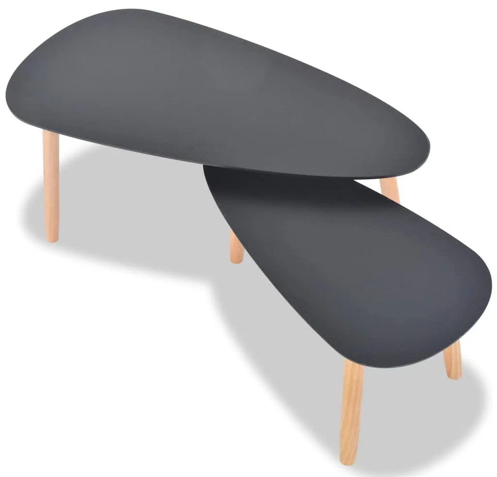 Conjunto mesas de centro 2 pcs pinho maciço preto