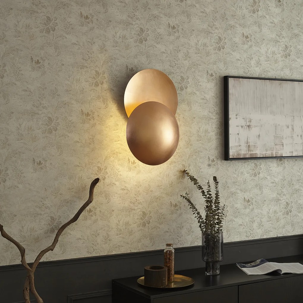 Candeeiro de parede moderno cobre 34,5cm 2-luzes - Sunrise