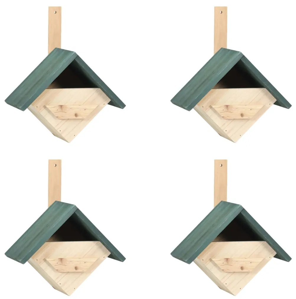 vidaXL Casas para pássaros 4 pcs 24x16x30 cm madeira de abeto