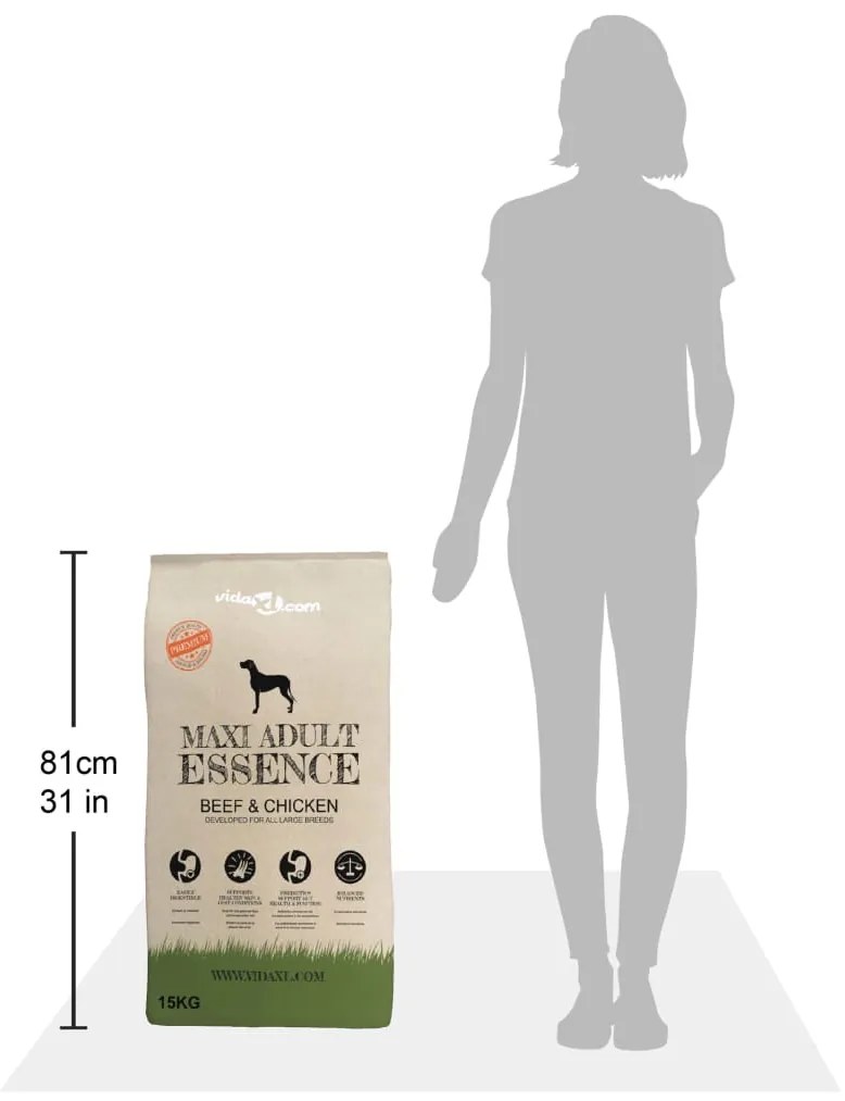 Ração premium para cães Maxi Adult Essence Beef &amp; Chicken 15 kg