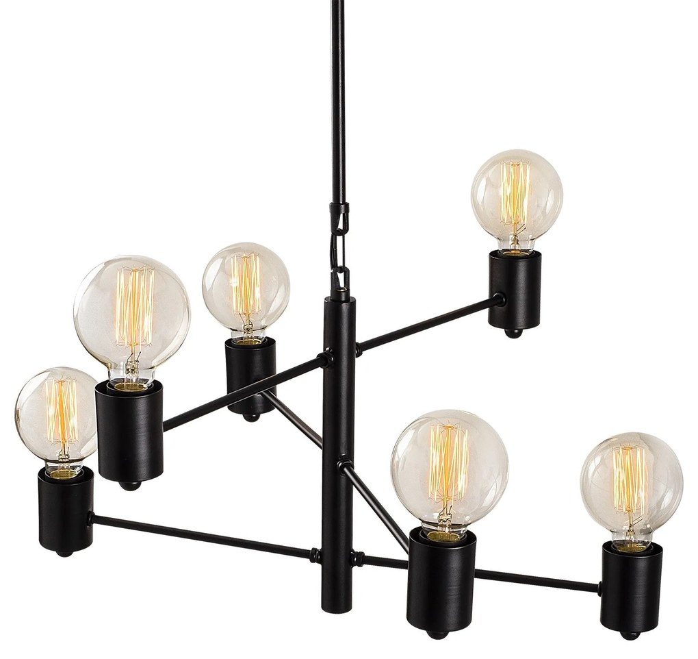 Candeeiro Suspenso Hexa – Preto – 61 x 61 cm
