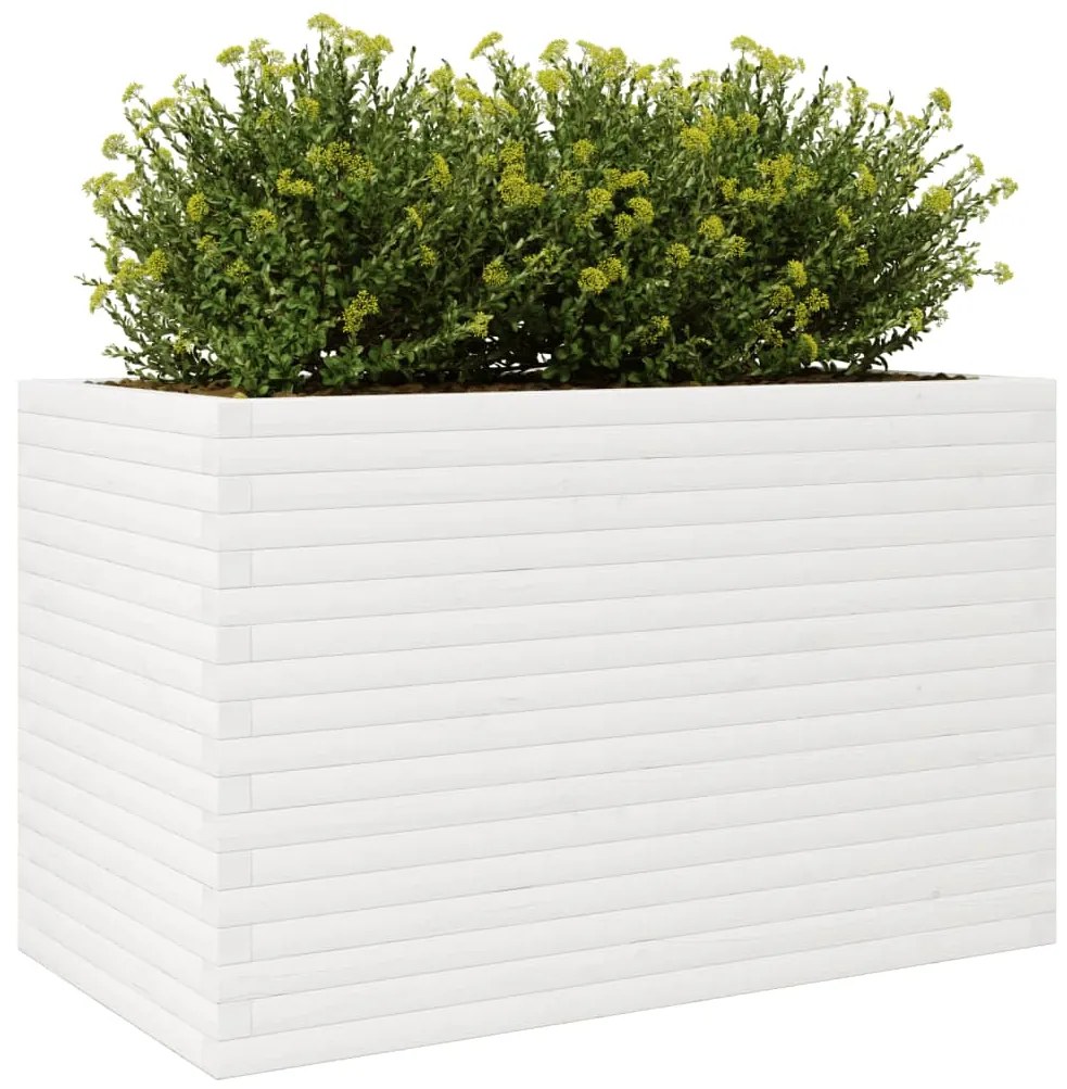 Vaso/floreira de jardim 110x60x68,5 cm pinho maciço branco
