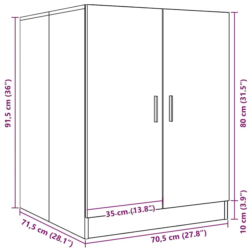 Armário para máquina de lavar roupa 71x71,5x91,5 cm branco