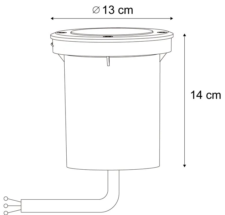 Foco de chão moderno bege cinza GU10 50mm ajustável IP65 - Delux Moderno