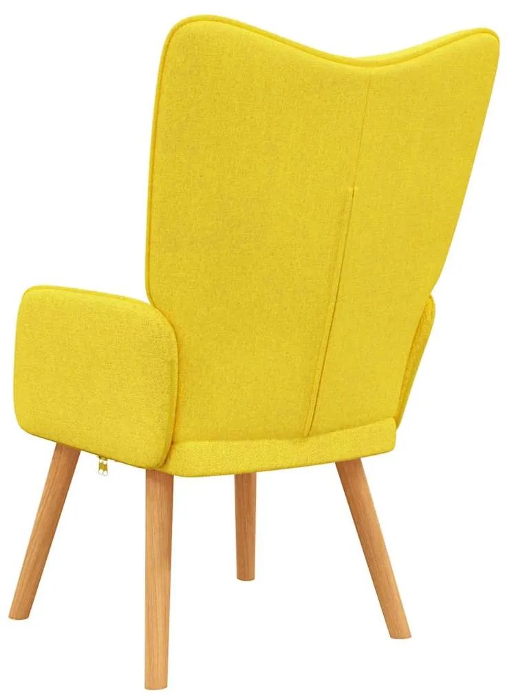 Poltrona de descanso tecido amarelo mostarda