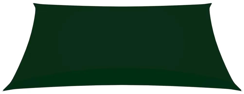 Para-sol estilo vela tecido oxford retangular 6x7m verde-escuro