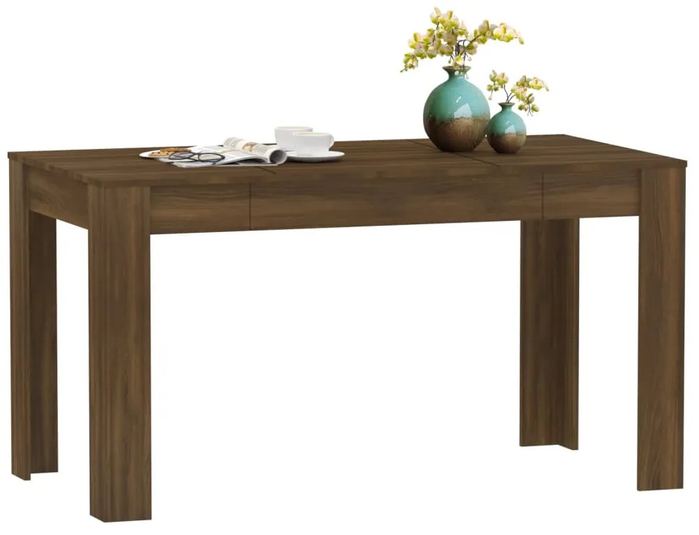 Mesa de Jantar Lunes de 140cm - Nogueira - Design Moderno