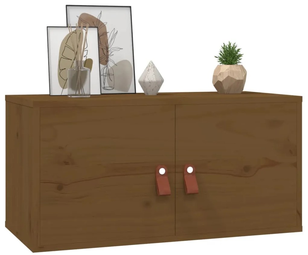Armários de parede 2 pcs 60x30x30 cm pinho maciço castanho-mel