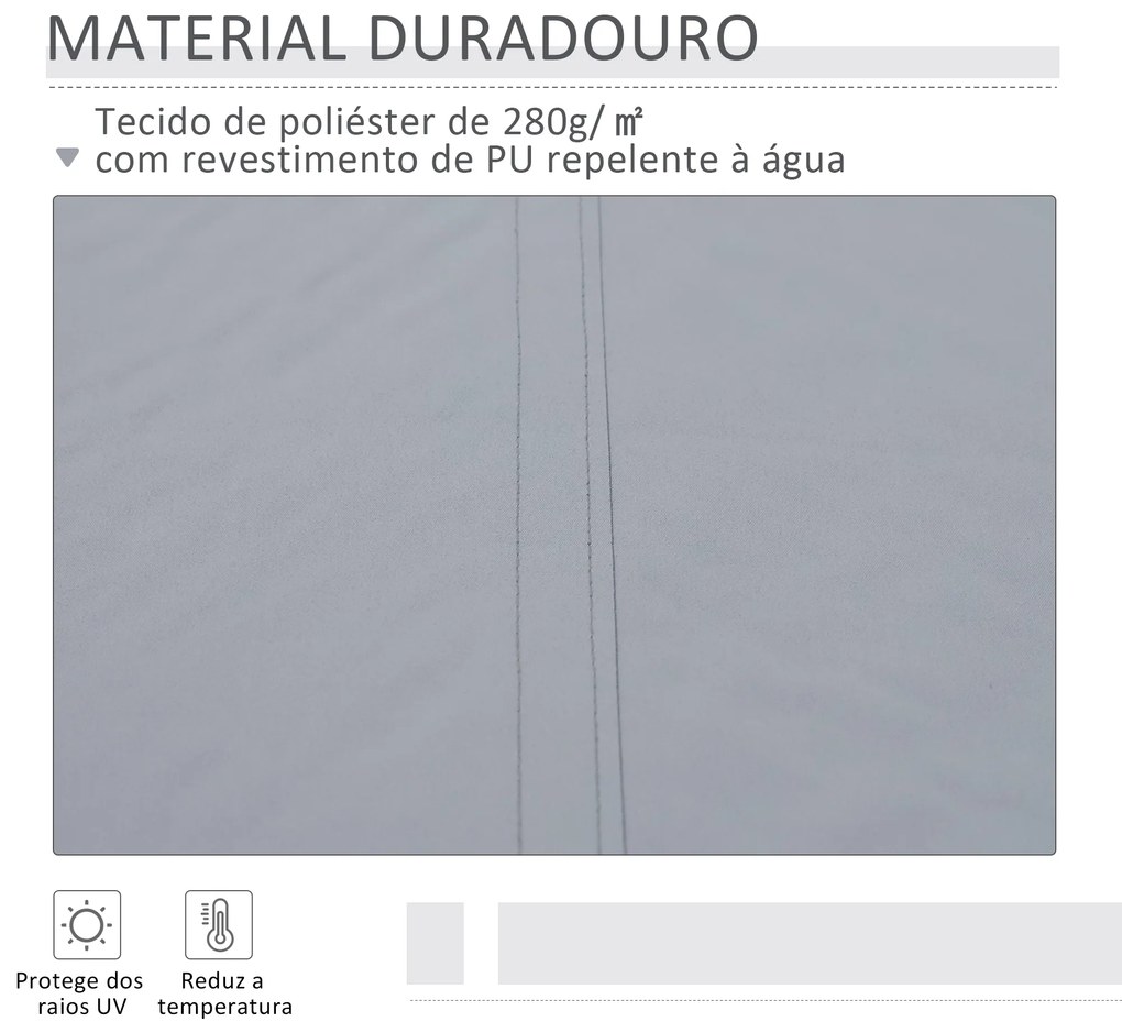Outsunny Toldo Manual Retrátil com Manivela 295x245cm Toldo Enrolável Alumínio com Proteção Solar para Janela Portas Balcão Terraço Exterior Cinza
