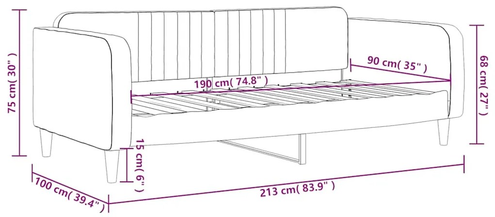 Sofá-cama 90x190 cm veludo cinzento-escuro