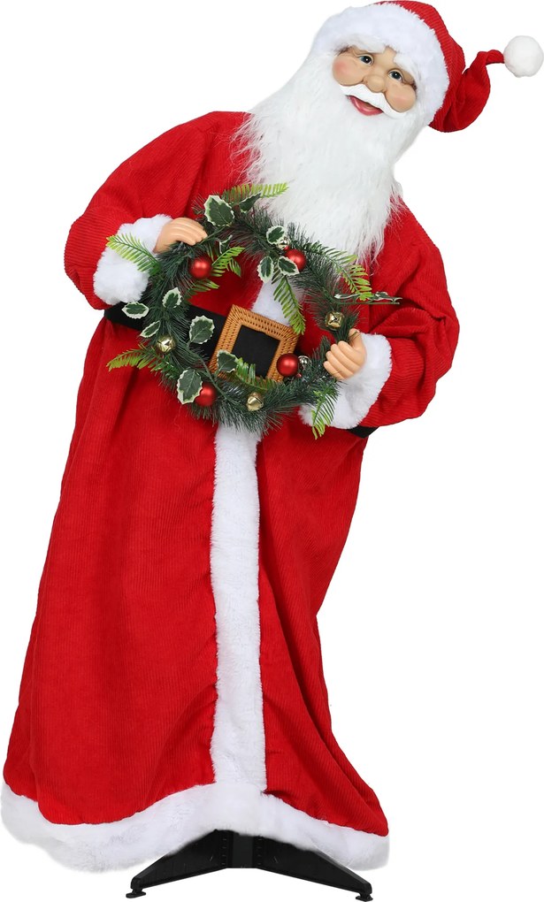 Figura de Pai Natal, 47 x 30 x 110 cm, Ativada por Som, Vermelho