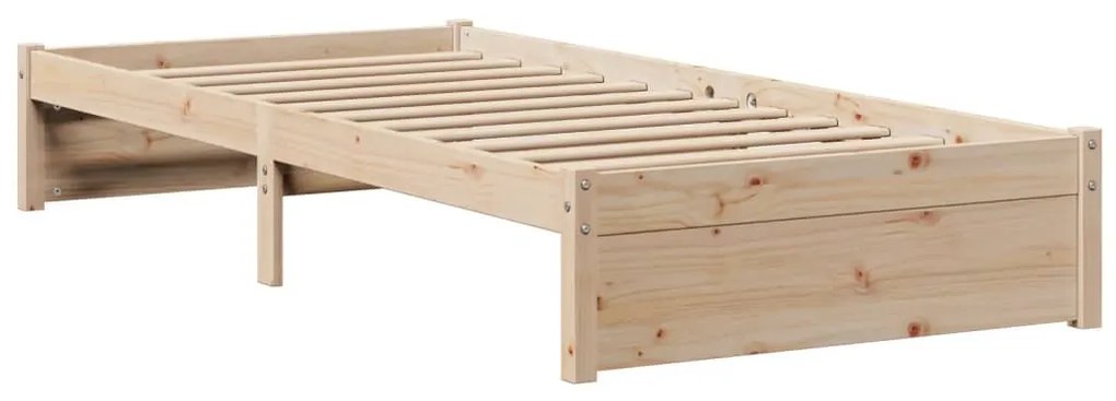 Estrutura de cama com cabeceira 75x190 cm pinho maciço