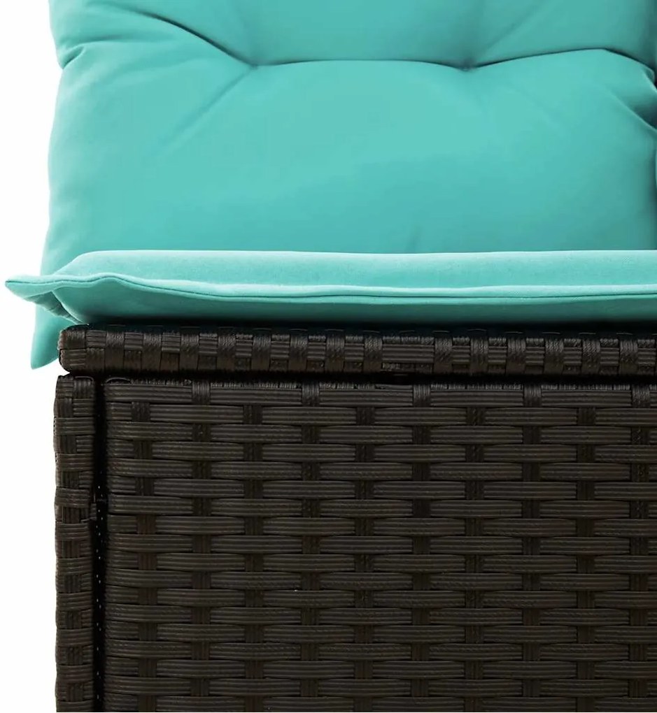 2 pcs conjunto sofás jardim c/ almofadões vime PE/acácia preto