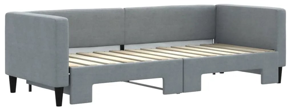 Sofá-cama com gavetão 80x200 cm tecido cinzento-claro