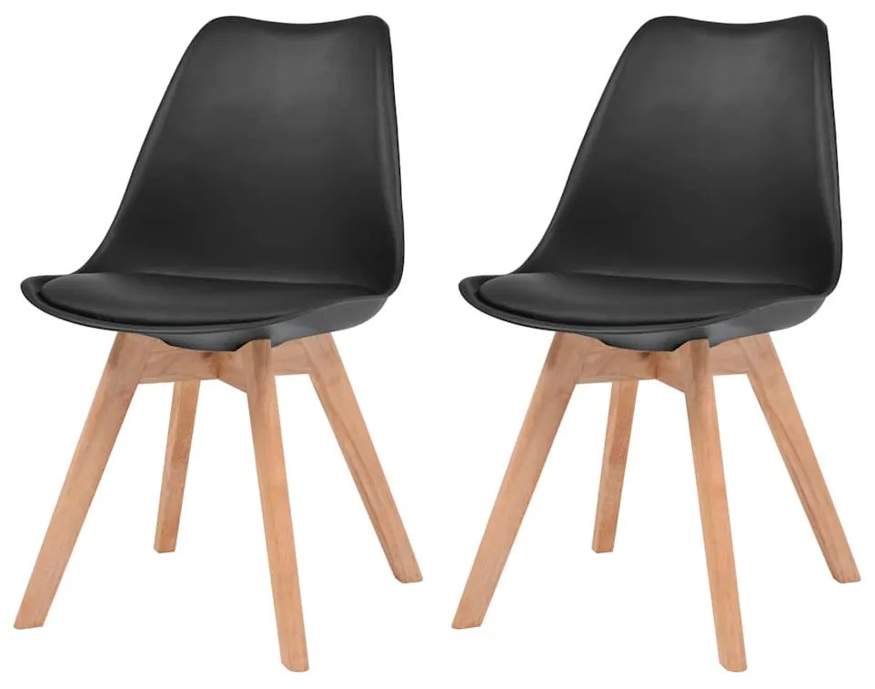 Cadeiras de jantar 2 pcs plástico preto