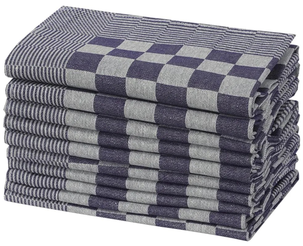 Panos de cozinha 50 pcs 50x70 cm algodão azul e branco