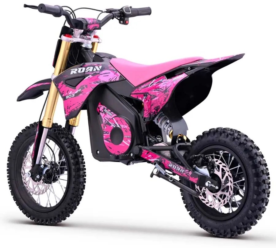 Mini moto elétrica para crianças MINICROSS 1100W Roan 903 motor eléctrico Brush 12/10" Rosa