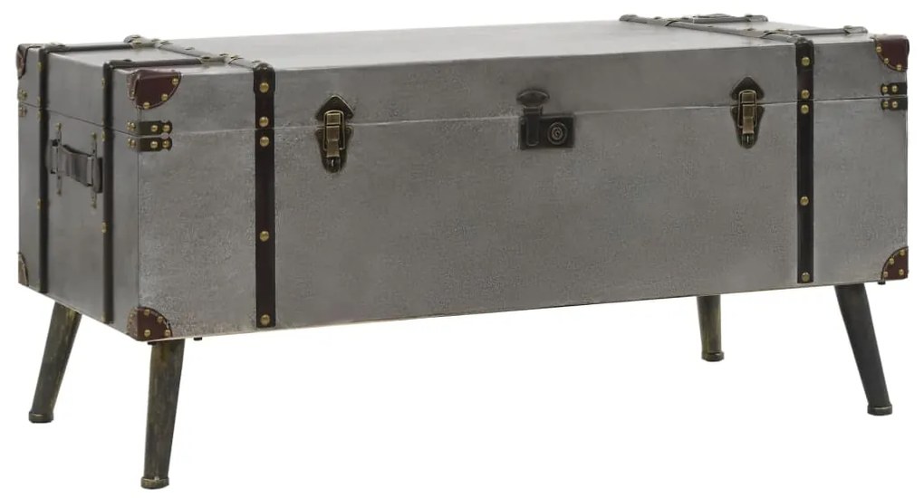 Mesa de centro em MDF e alumínio 102x51x47,5 cm