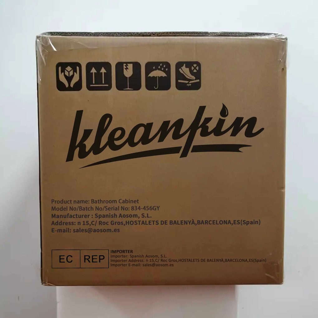 kleankin Coluna Casa de Banho com 2 Portas e 2 Prateleiras Abertas Col
