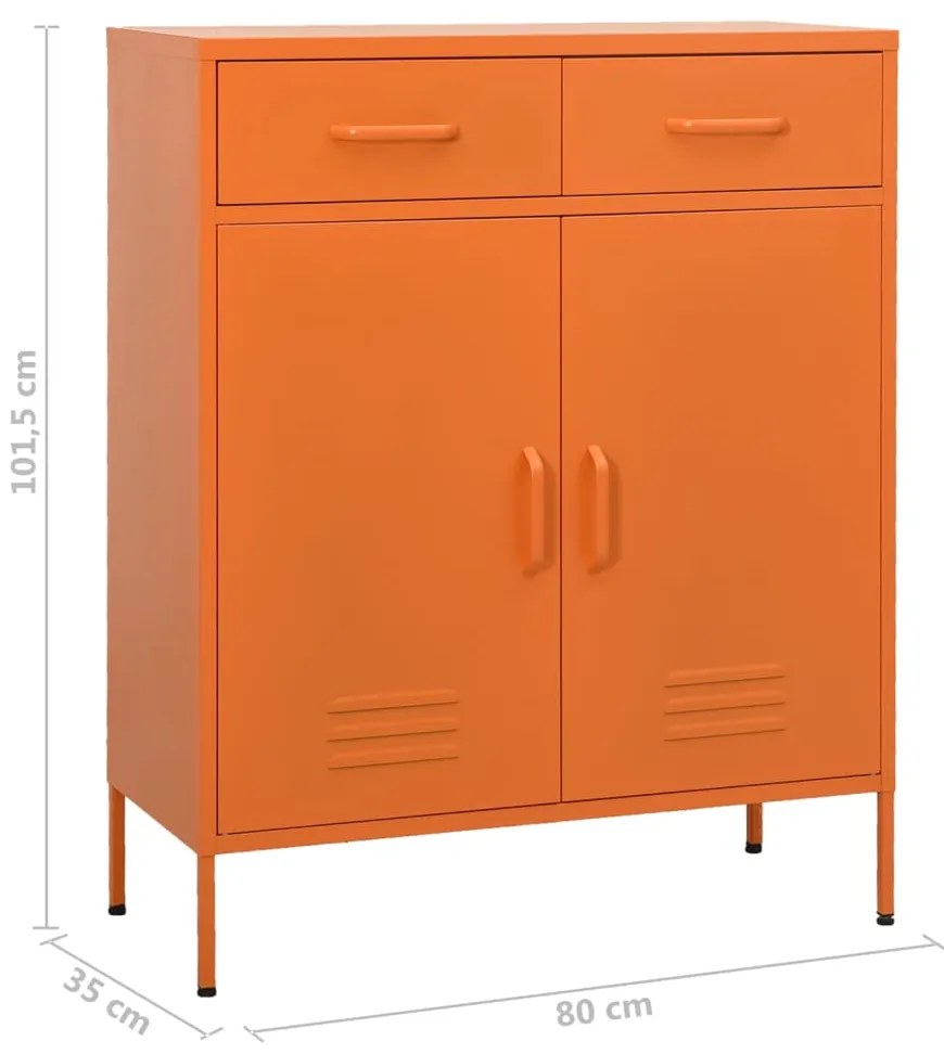 Armário de arrumação aço 80x35x101,5 cm laranja