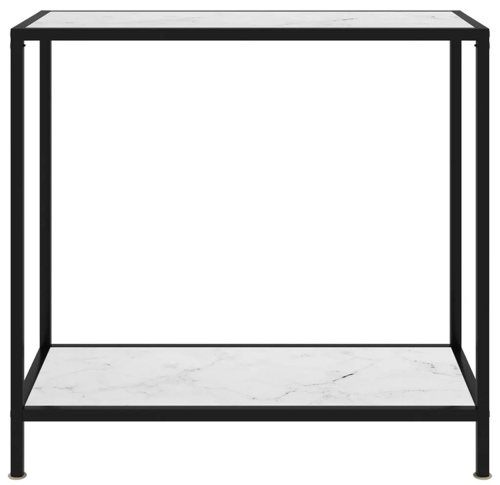 Mesa consola 80x35x75 cm vidro temperado branco