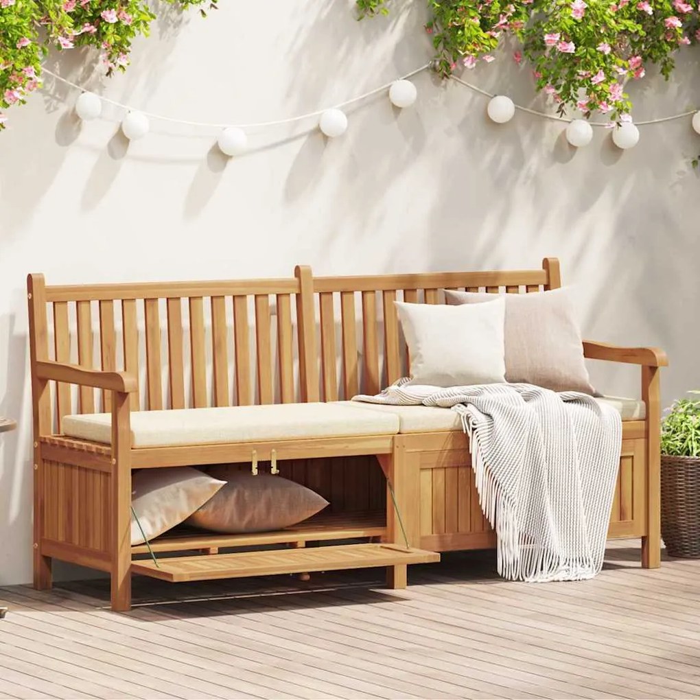 Banco de Armazenamento para Jardim Castanho 228 x 60 x 90 cm