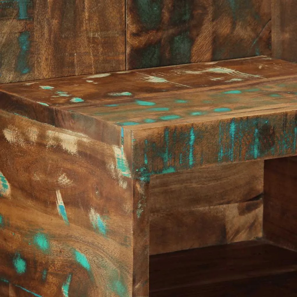 Mesa de cabeceira multicor 50x27x50cm madeira maciça recuperada