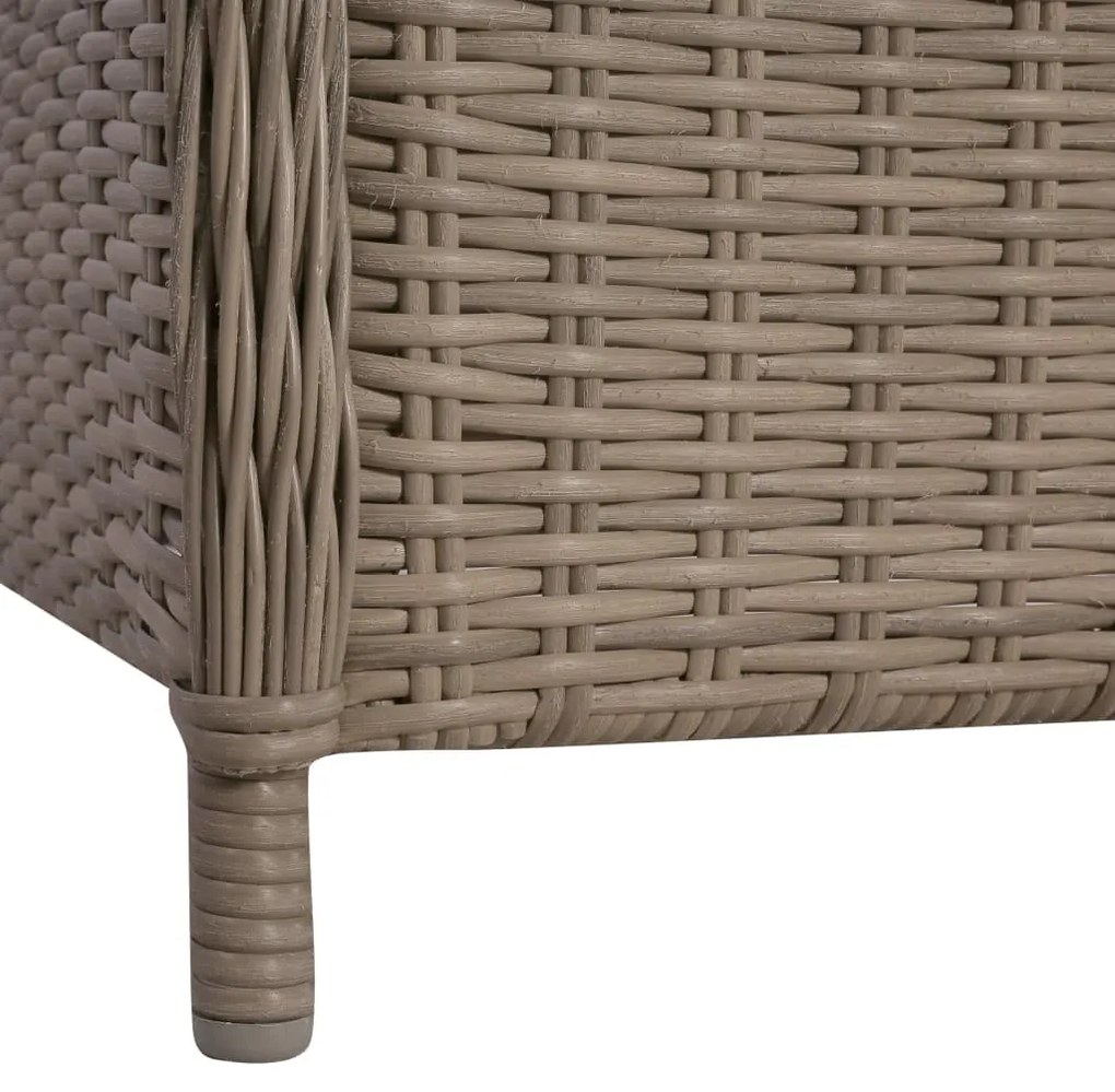 7 pcs conjunto de jantar para jardim castanho