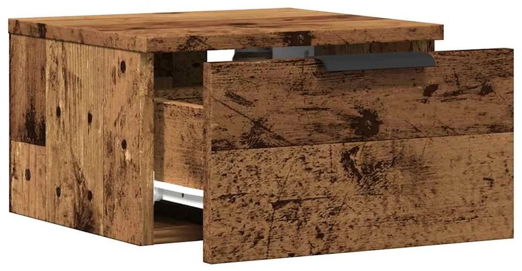 Mesas de cabeceira de parede 2 pcs 34x30x20cm cor madeira velha