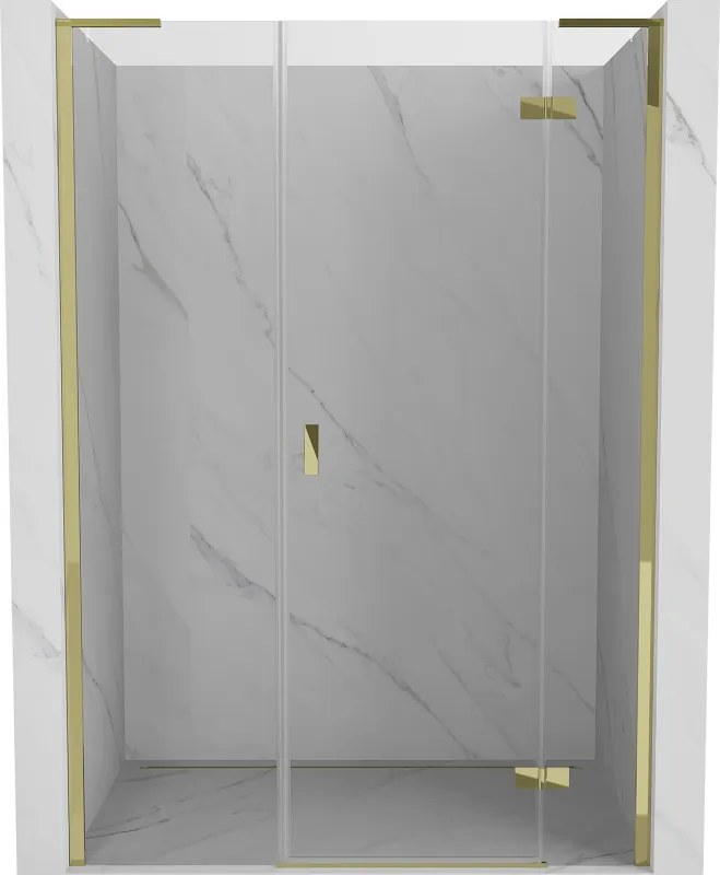 Mexen Mist-H L porta de duche direita de abrir 160 cm, transparente, dourada - 8A5L-160-001-50-00-P