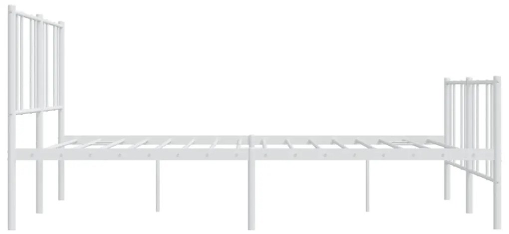 Estrutura de cama com cabeceira e pés 183x213 cm metal branco