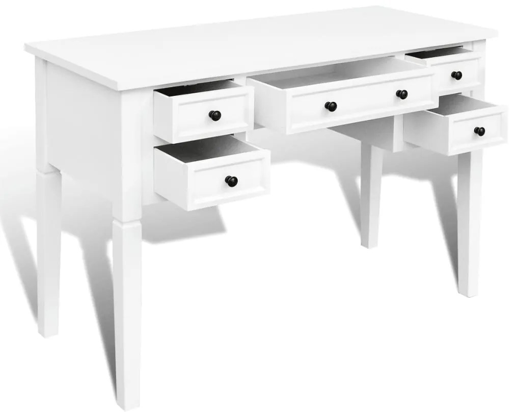 Secretária com 5 gavetas branco