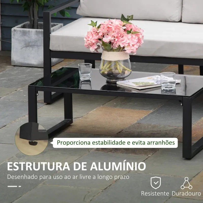 Conjunto de Jardim Jamilla - 2 Sofás e 1 Mesa de Centro - Design Moder