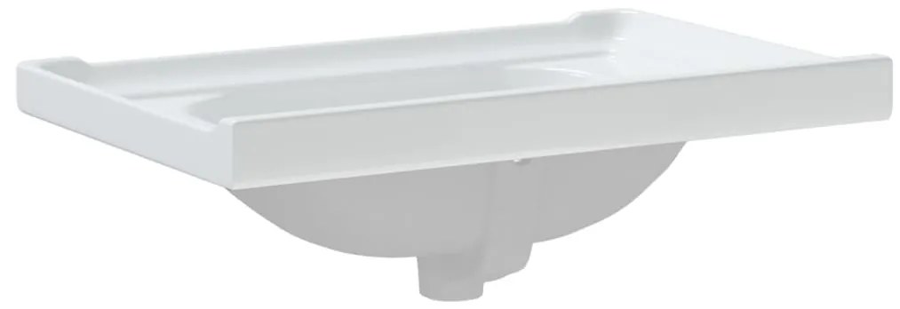 Lavatório casa de banho retangular 71x48x23 cm cerâmica branco