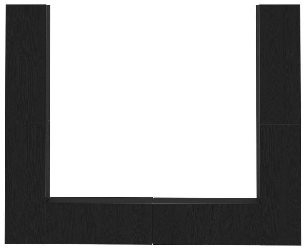 Conjunto de Armário para TV vidaXL 6 Peças Carvalho Preto Madeira Enge