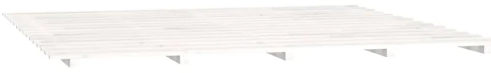 Estrutura de cama 160x200 cm madeira de pinho maciça branco