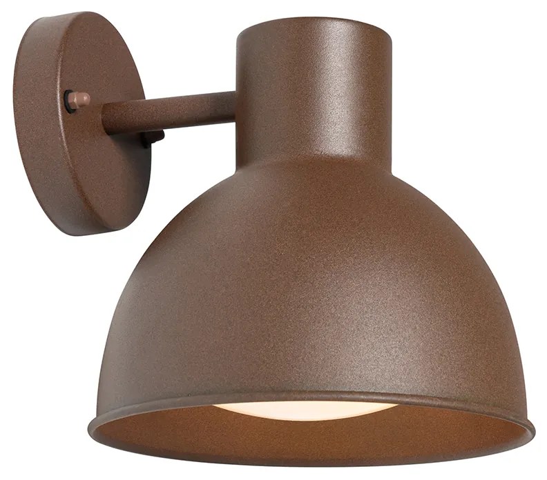 Candeeiro de parede exterior industrial castanho ferrugem redondo IP44 - Natas Industrial