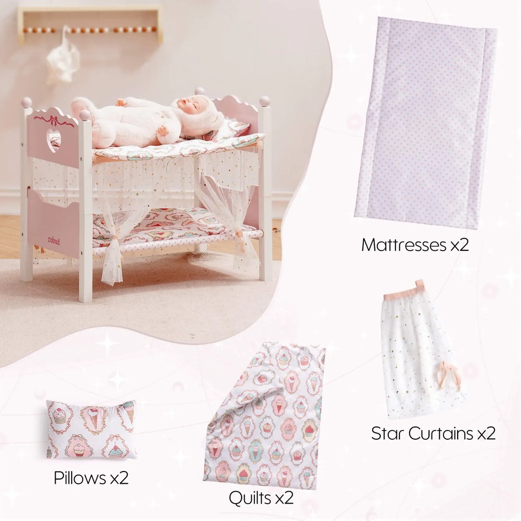 Beliche de Brincar para bonecas (NÃO INCLUIDAS) Princesa 56,4 x 31 x 45,5 cm Rosa