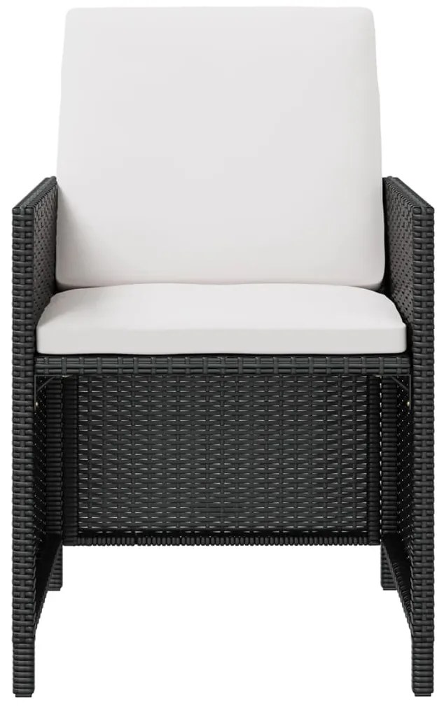 9 pcs conjunto jantar p/ exterior vime e madeira acácia preto