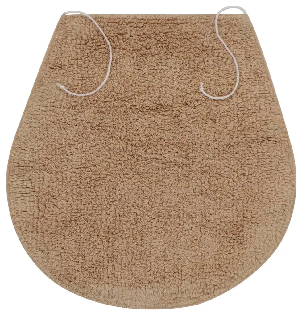 Conjunto tapetes de casa de banho 3 pcs tecido bege
