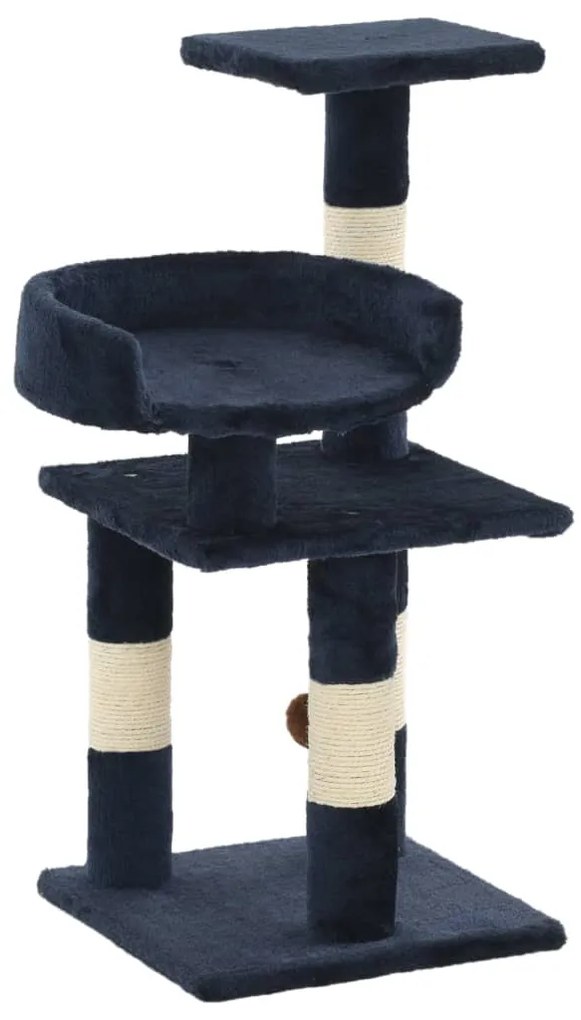 Árvore p/ gatos c/ postes arranhadores sisal 65 cm azul