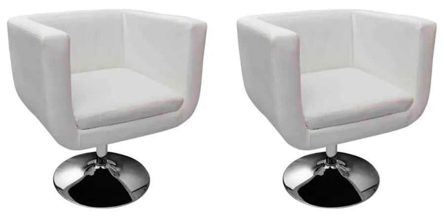 vidaXL Cadeiras de bar 2 pcs couro artificial branco